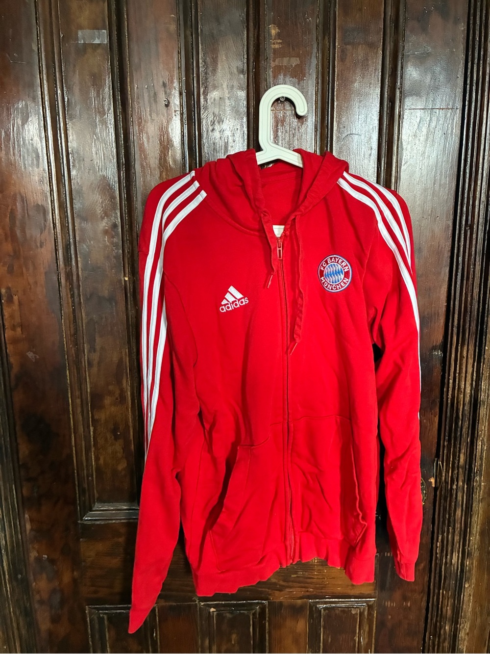 adidas Red FC Bayern Munich Full-Zip Hooded Jacket